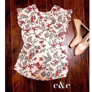 Light Weight Blush Pink Blouse with Floral Designs